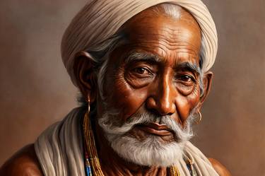 Indian Elder, realist painting, Lim.edition available 10 of 10 thumb