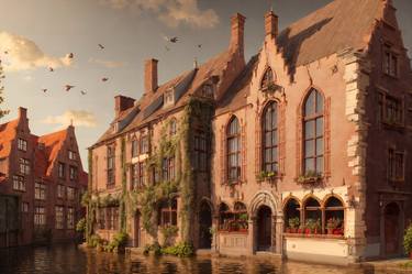 Old Town Charm Nr.4: inspired in a Canalside in Bruges (LE10/10) thumb