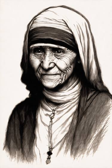 Madre Teresa - Pencil and Ink Style Series (L.ed. av.10 of 10) thumb