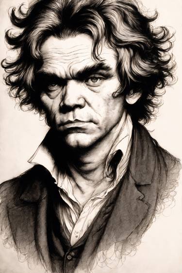 Beethoven - Pencil and Ink Style Series (L.ed. av.10 of 10) thumb