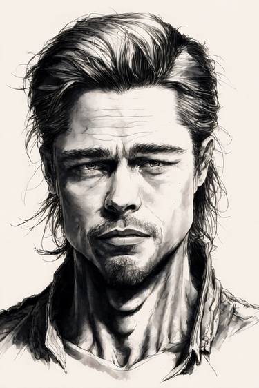 Brad Pitt - Pencil and Ink Style Series (L.ed. av.10 of 10) thumb
