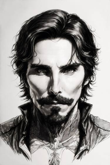 Christian Bale - Pencil and Ink Style Series (L.ed. av.10 of 10) thumb
