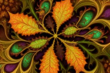 Leaves in Harmony, Fractal Abstract, leaves, L.ed.10/10 thumb