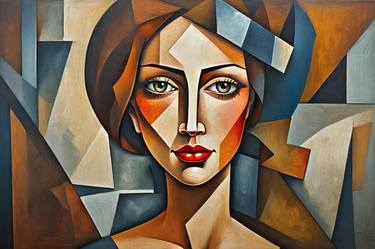 Print of Cubism Women Digital by Pablo Kliksberg