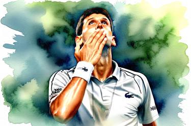 Novak Djokovic, the GOAT - Watercolor style Collection Nr.8 thumb