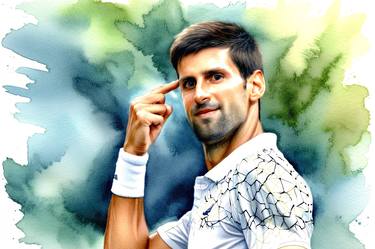 Novak Djokovic, the GOAT - Watercolor style Collection Nr.9 thumb