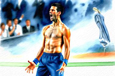 Novak Djokovic, the GOAT - Watercolor style Collection Nr.10 thumb