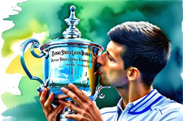 Novak Djokovic, the GOAT - Watercolor style Collection Nr.13 thumb