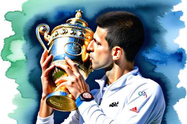 Novak Djokovic, the GOAT - Watercolor style Collection Nr.15 thumb
