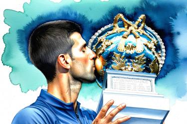 Novak Djokovic, the GOAT - Watercolor style Collection Nr.16 thumb