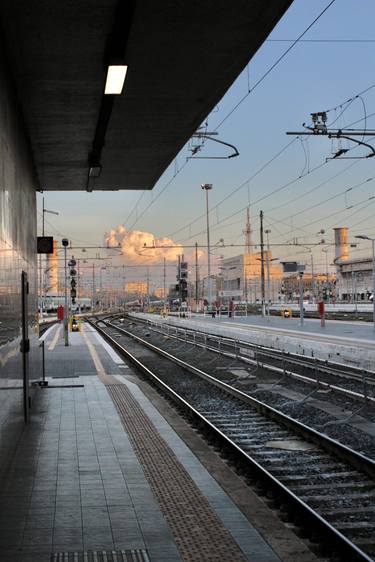 Train Station at Sunset, Rome, Italy thumb