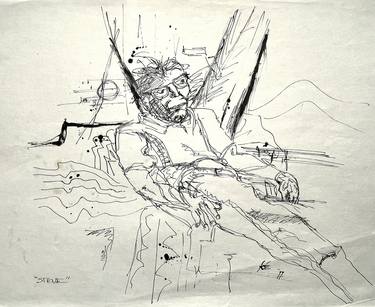 Original Abstract Expressionism Men Drawings by Noé Badillo
