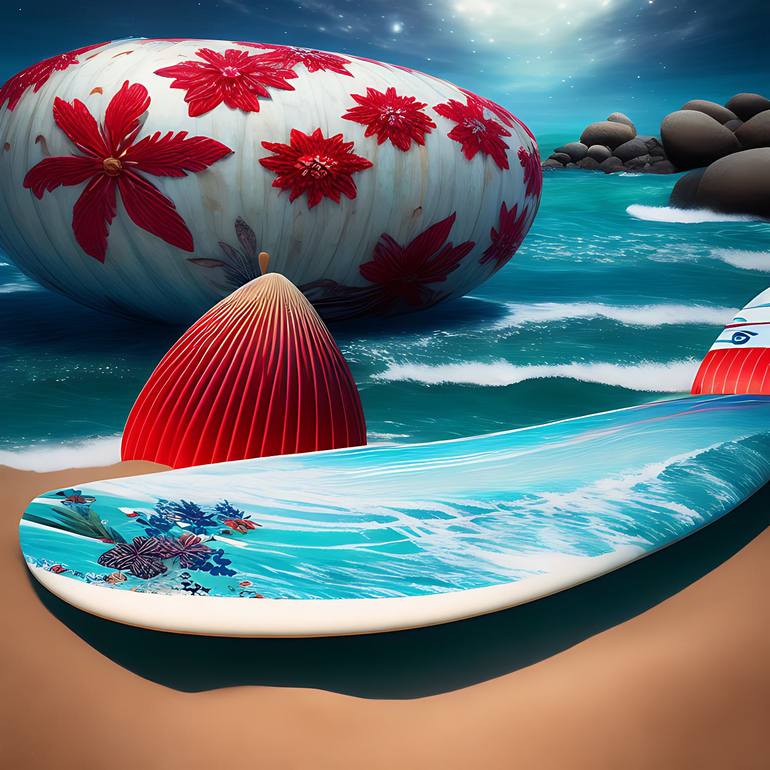 Original Conceptual Beach Digital by Nancy Smith