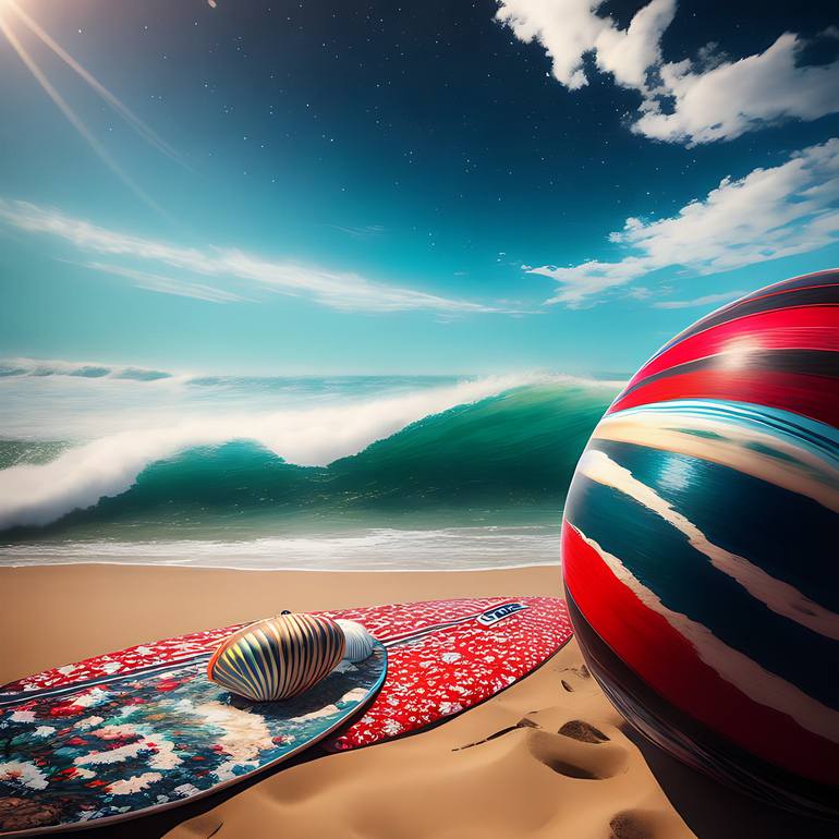Original Conceptual Beach Digital by Nancy Smith