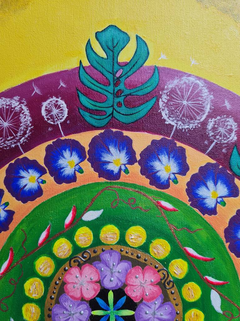 Original Art Deco Religion Painting by Kai Yein Ho
