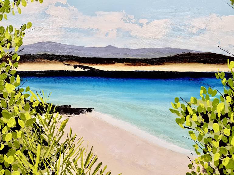 Original Abstract Beach Painting by DEBORAH LANG