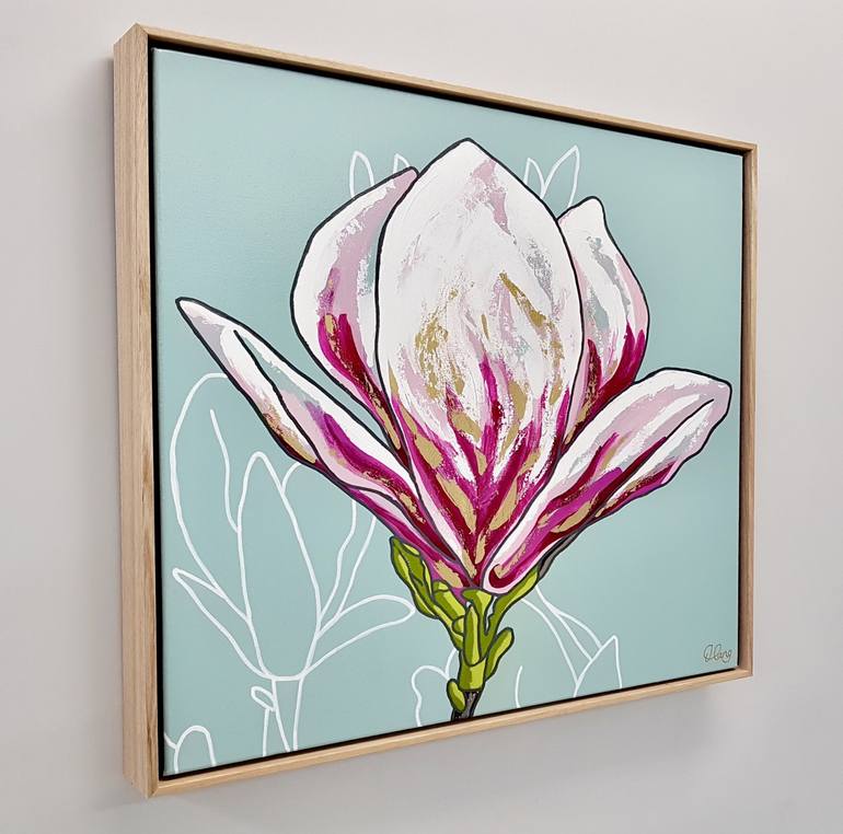 Original Abstract Floral Painting by DEBORAH LANG