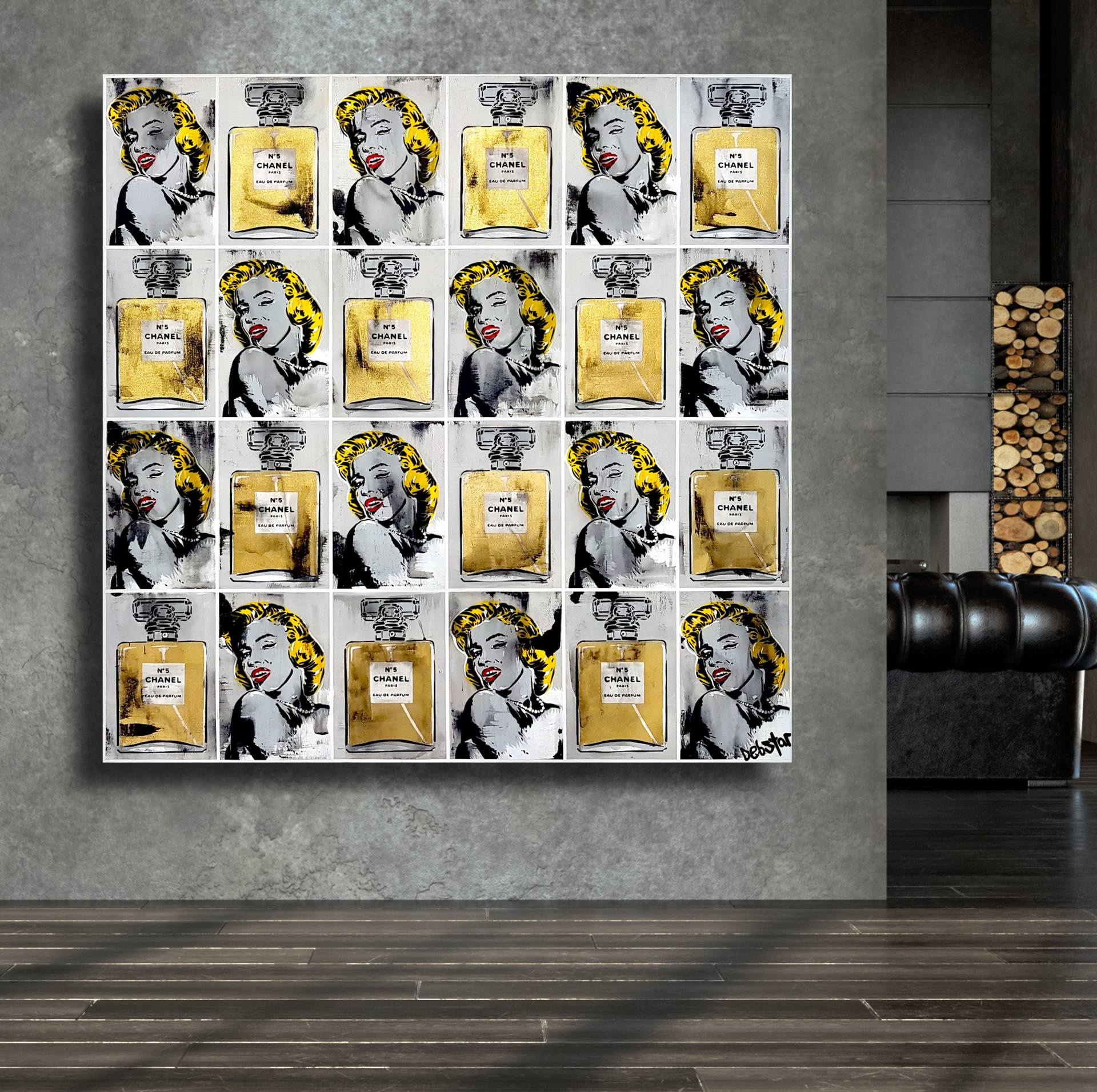 Advertising Space - Marilyn Monroe + Chanel No5 Painting by DEBORAH LANG