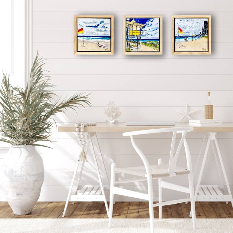 Original Abstract Beach Painting by Deborah Lang