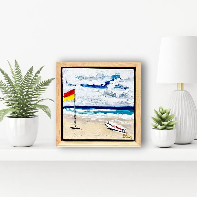 Original Abstract Beach Painting by Deborah Lang