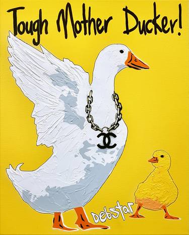 ‘Tough Mother Ducker’ 40.5cm w x 51cm h Duck Urban Pop Art thumb