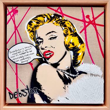 'Marilyn Monroe Life Tips 1' 33.5cm Square Oak Framed Pop Art thumb