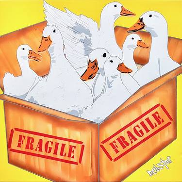 ‘Box of Fluffy Ducks!’ 61cm w x 61cm h Ducks Urban Pop Art thumb