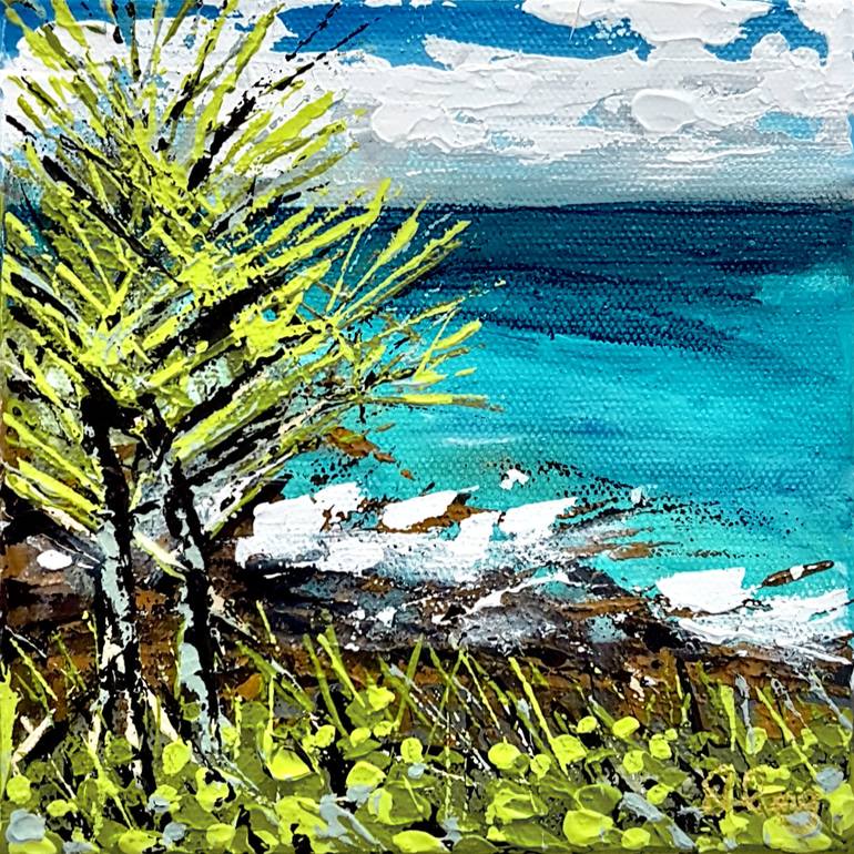 Original Beach Painting by DEBORAH LANG