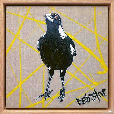 ‘Cheeky Magpie! 4’ 33.5cm square Framed Magpie Urban PopArt thumb