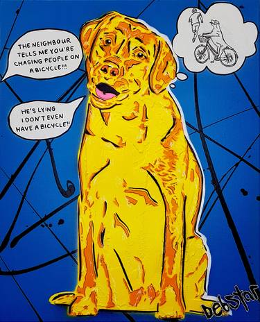 Cheeky Dog Tails - Bike’ 40.5cm w x 51cm h Dog Urban Pop thumb