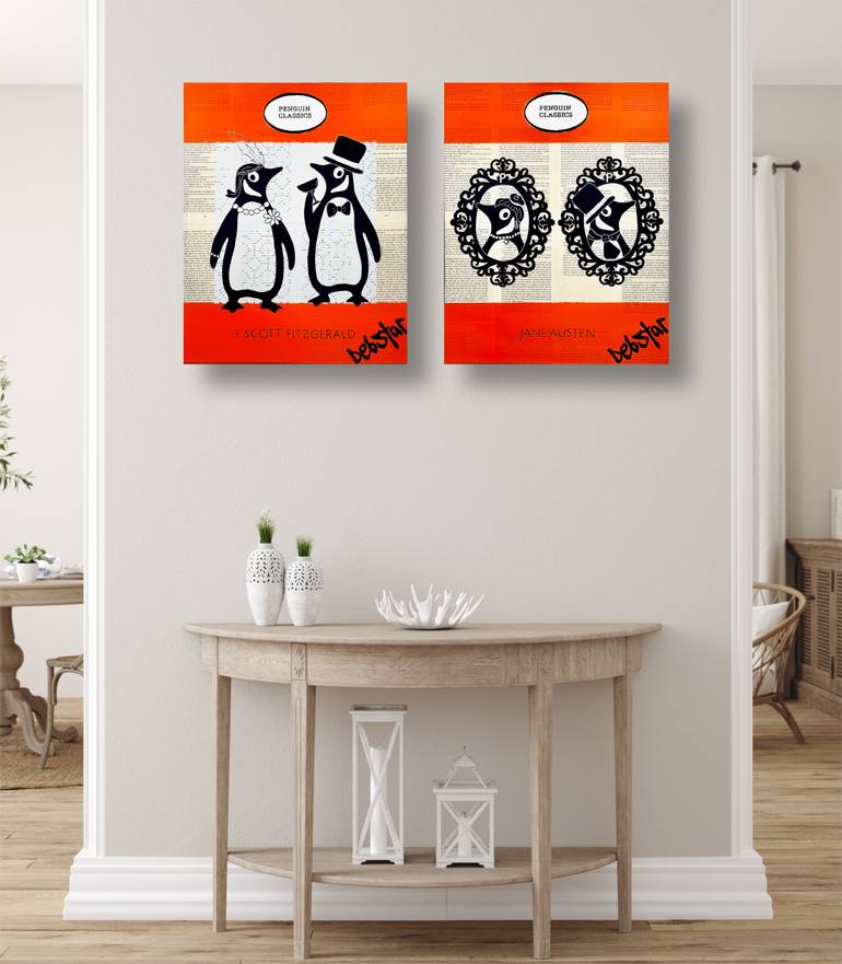 Original Black & White Animal Painting by Deborah Lang