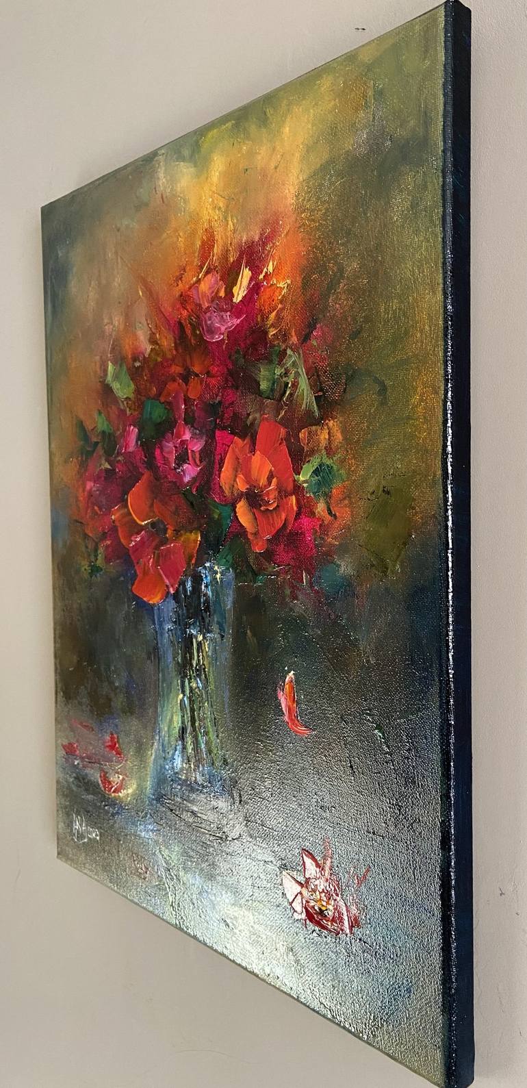 Original Impressionism Floral Painting by Anna Blasinska