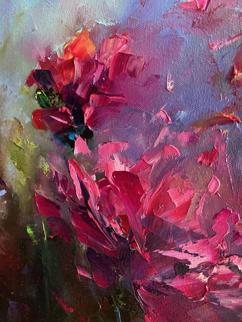 Original Impressionism Floral Painting by Anna Blasinska