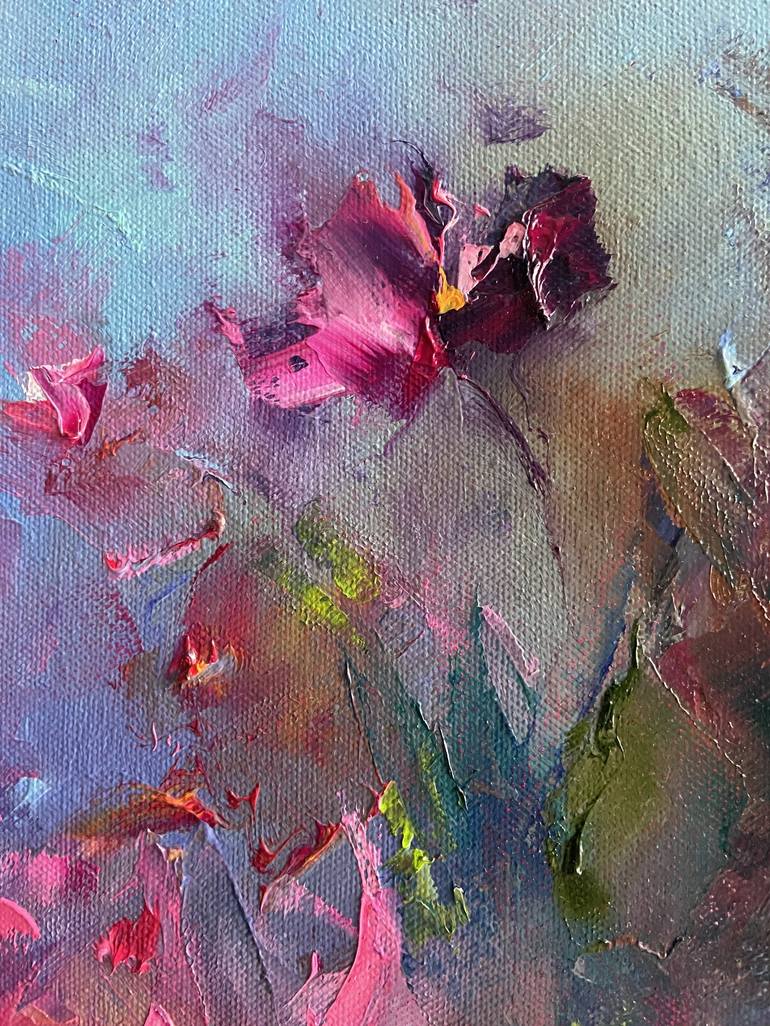 Original Impressionism Floral Painting by Anna Blasinska