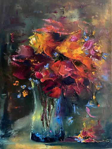 Original Abstract Expressionism Floral Paintings by Anna Blasinska