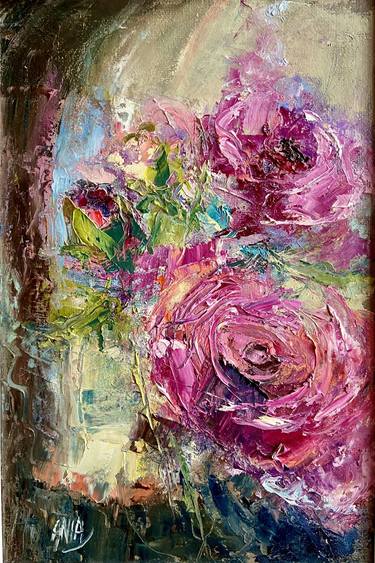 Original Impressionism Floral Paintings by Anna Blasinska