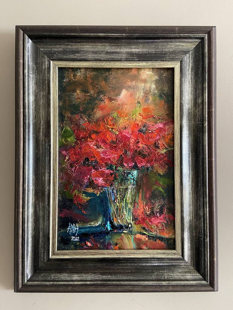 Original Impressionism Floral Painting by Anna Blasinska