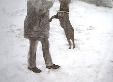 Original Realism Dogs Drawings by Helga Elsner Torres