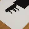 Black minimal printmaking art Tsintavis