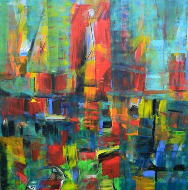 Original Abstract Architecture Paintings by Rolando Duartes