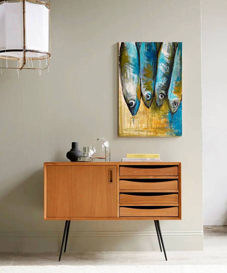 Original Fish Painting by ileana Ostropolsky