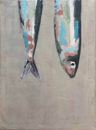 Original Abstract Fish Paintings by ileana Ostropolsky