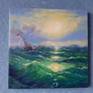 Sea, oil painting on the wall