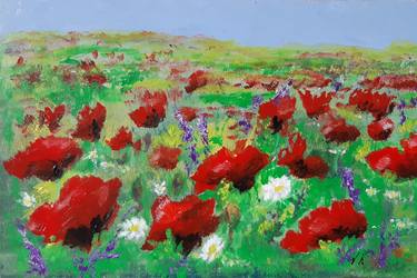 Field of red poppies thumb