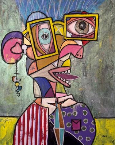Original Cubism Abstract Paintings by Federico Pinto Schmid