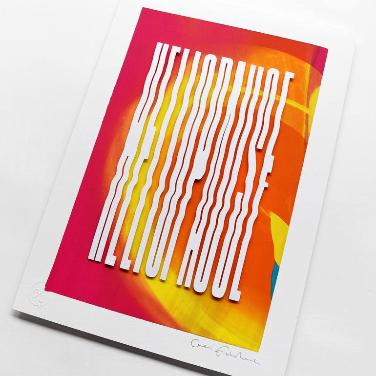 Original Abstract Typography Mixed Media by Owen Gildersleeve