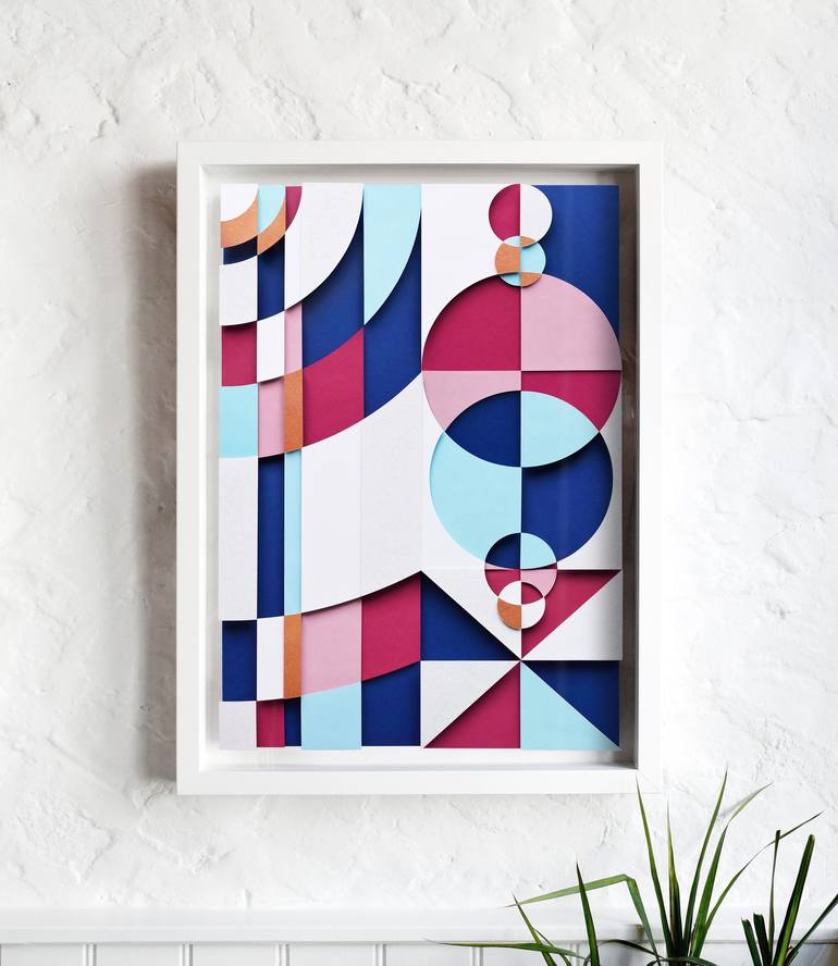 Original Abstract Geometric Mixed Media by Owen Gildersleeve