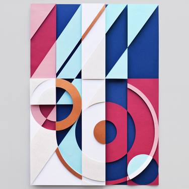 Original Abstract Geometric Mixed Media by Owen Gildersleeve