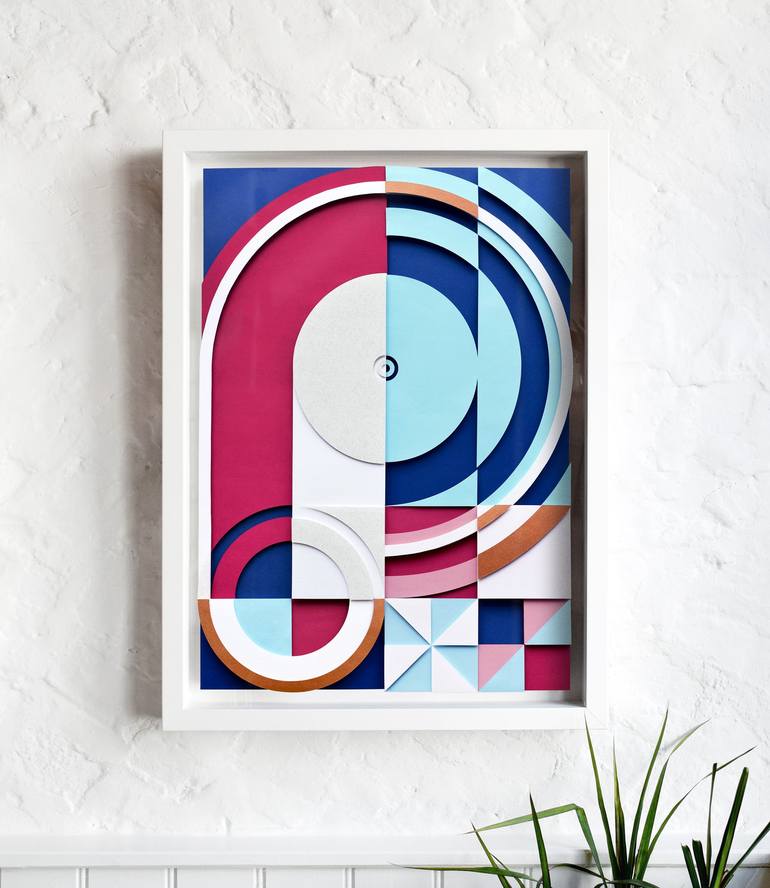 Original Abstract Geometric Mixed Media by Owen Gildersleeve