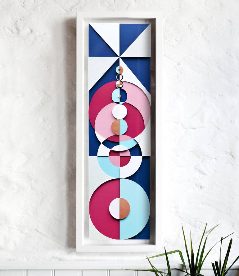 Original Abstract Geometric Mixed Media by Owen Gildersleeve